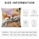 Animals Motherhood Pillow Cover Linen, Watercolor Fox Mother and Baby Fox Decorative Pillow Cover Cushion Cover Home Decor Pillowcase for Inch