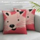 Pink Rabbit Throw Pillow over Cute Rabbit Bunny Pillowcase Inch Set Spring Easter Holiday Cushion Case for Home Sofa Couch Decor