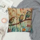 Inch Oil Painting Bird Decorative Pillow Covers Flowers Throw Pillowcover, Set of  Colorful Birds Linen Cushion Cover for Sofa, Couch, Bed Home Decor, pillows- Grey