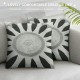 Canvas Embroidery Grey Sunflower Decorative Throw Pillow Cover Cushion Cover for Couch Sofa Inches