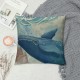 Qinduosi  Summer Pillow Covers Inch Set of  Seahorse Whale Dolphin Throw Pillow Covers Ocean Summer Farmhouse Cushion Case Decor for Sofa Couch