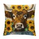 Qinduosi  Summer Highland Cow Pillow Covers Decorations for Home Decor for Sofa Couch(Fillers Not Include)