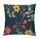 Square Throw Pillow Covers Forest Floral Flowers Leaves Cute Fox Pillow Cases Decorative for Home Bedroom Sofa Pillowcases Standard Size Inch