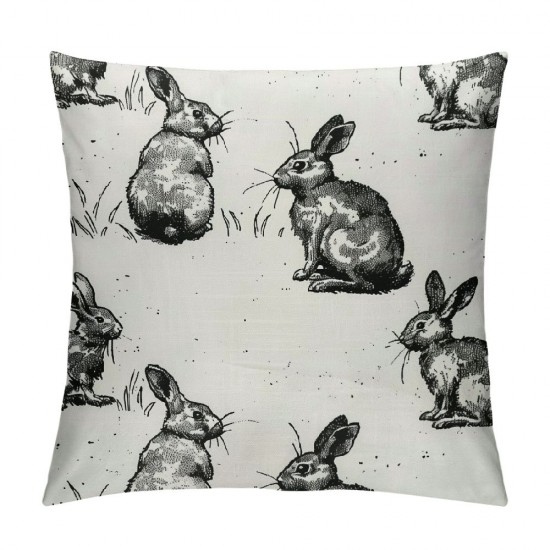 Qinduosi AnyDesign Easter Pillow Covers Bunny Throw Pillow Case  Inch Beige Rabbit Holiday Decorative Cushion Case for Home Office Room Couch Sofa,  Packs