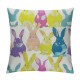 Qinduosi  Easter Pillow Cover Inch Colorful Bunnies Decorations Holiday Farmhouse Spring Pillow Case for Home Sofa Couch Decor AA