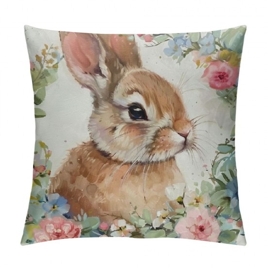 Qinduosi Rabbit Pillow Covers , Rabbit Gifts for Girls Rabbit Lovers Owners, Rabbit Decor, Just a Girl Who Loves Rabbits Pillow Case, Bunny Pillow Cases