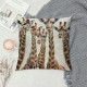 Decorative Pillow Covers Inch Linen Cushion Cover Happiness Family Three Giraffes My Mother Father and Me with Zipper Long Term Use