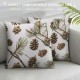 Gradually Varied Pine Cones Pillowcases Winter Plant Vintage Seamless Pattern Art Design Pillow Case Decorative Throw Pillow Cover for Home Sofa Office