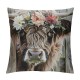 Qinduosi Highland Cow Art Throw Pillow Cover Decor Vintage Country Farmhouse Art for Gifts and Home Decor Throw Pillow Cover Inches Farmhouse Throw Pillow Cover