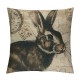 Qinduosi  Vintage Easter Bunny Pillow Cover Cute Animal Rabbit Home Decor Linen Throw Cushion Case