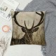 Stag Deer Throw Pillow Covers ,Whitetail Deer Fawn in Wilderness Linen Cushion Cases Decorative Pillow Cases for Couch Sofa Bedroom