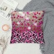 Qinduosi  Pink Sequin Print Pillow Cover " Single Pack,Retro Leopard Print Farm Decor Cushion Cover for Car RV Camper Office,Wild Animal Cheetah Skin Pillowcase Outdoor Pillow Cover for Kids