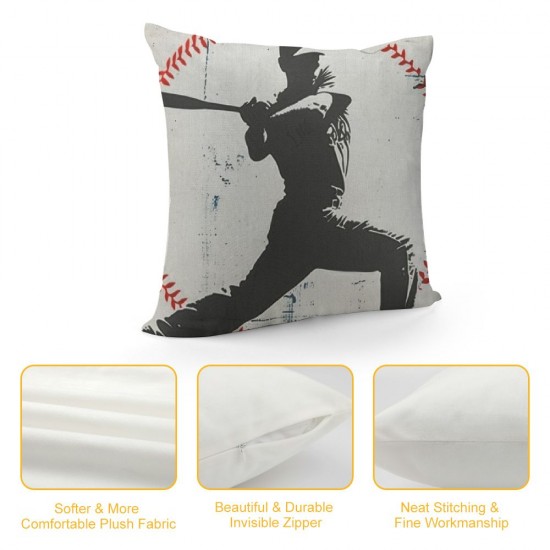 Qinduosi Baseball Pillow Covers,Baseball Throw Pillow Covers ,Baseball Decor for Boys Room,Baseball Gifts for Boys,Baseball Pillow Cover Set of