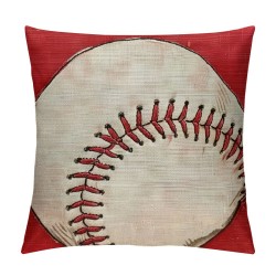 Retro Oil Painting American Style Baseball Popular Sports in USA Linen " Throw Pillow Case for Outdoor Indoor Home Decor Cushion Cover