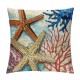 Qinduosi Summer Coral Throw Pillow CoversFarmhouse Starfish Beach Nautical Outdoor Pillow Covers Ocean Pillowscase