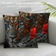 PHYHOO Cushion Covers,Red Rose Flower Boys Cushion Cases Safari Floral Pillow Covers, Romantic Throw Pillow Covers