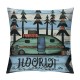 PHYHOO Kids Camping Pillow Covers, Old Barn Door Throw Pillow Covers, Woodland Camper Car Cushion Covers, Vintage Camping Theme Decorative Pillow Covers Bedroom Decor