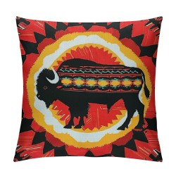 PHYHOO Pillow Covers Highland Cow Cushion Covers Throw Pillow Covers Geometric Pillow Covers Farmhouse Boho Red