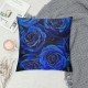 PHYHOO Throw Pillow Covers, Blue Black Rose Floral Pillow Covers, Digital Printed Cushion Cases, Romantic Bedroom Decor Decorative Pillow Covers Valentine's Day Gift