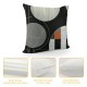 PHYHOO Modern Black Striped Cushion Cover Geometric Throw Pillow Cover for Home Office Bedroom Retro Circle Pillow Cover Abstract Art Decorative Pillow Cover