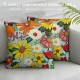 Pillow Covers for Adult, Flower Square Pillow Cases,Colorful Summer Floral Cushion Cases, Garden Floral Accent Pillow Cases Bedroom Decor