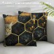 Marble Throw Pillow Covers , Black Grey Geometric Plaid Cushion Covers, Modern Decorative Accent Pillow Cases Grid Pillow Covers,