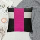 Patchwork Striped Throw Pillow Covers Hot Pink Black Stripes Pillow Covers Aesthetic Geometric Soft Cushion Cases For Kids Women Rustic Bedroom Home Office Sofa Bed