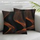 PHYHOO Striped Throw Pillow Covers , Orange Black Geometric Pillow Covers for Couch Patio Car, Stripes Cushion Covers, Modern Abstract Decorative Pillow Covers