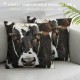 PHYHOO Print Throw Pillow Cover, Black White Cow Print Pillow Cover for Kids Boys Girls, Farmhouse Brown Animal Fur Cushion Cover, Rustic Decorative Accent Pillow Case