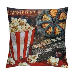 PHYHOO Bucket Throw&nbsp;Pillow&nbsp;Covers Retro Movie Night Pillow&nbsp;Covers Entertainment Leisure Cushion&nbsp;Covers Vintage Corn Modern Show Decorative Pillow Covers