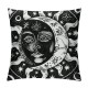 PHYHOO Sun and Moon Throw Pillow Covers , Zodiac Constellations Pillow Covers for Sofa, Decorative Pillow Covers, Exotic Bohemian Hippie Cushion Covers, Black White