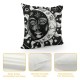 PHYHOO Sun and Moon Throw Pillow Covers , Zodiac Constellations Pillow Covers for Sofa, Decorative Pillow Covers, Exotic Bohemian Hippie Cushion Covers, Black White