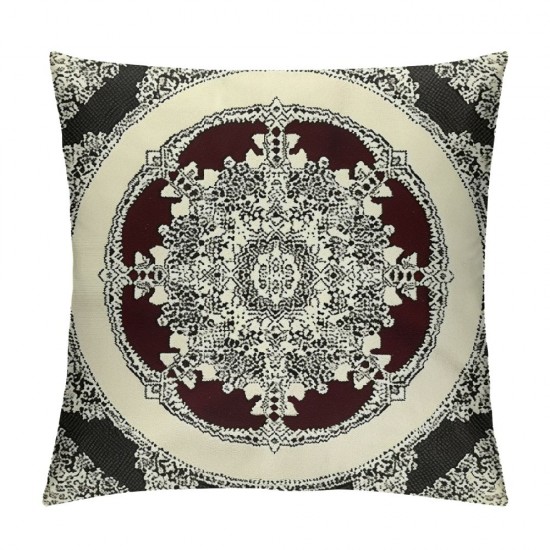 Retro Floral Throw Pillow Cover Exotic Pillow Cover Boho Burgundy Fashion Retro Red Yellow Cushion Cover Vintage Bohemian Bedroom Decor Fashion Cushion Case For Women Men