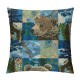 PHYHOO Animal Throw Pillow Cover, Pillow Cover for Boys Kids, Cushion Cover, Plants Accent Pillow Case Waterproof,Blue Brown