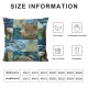 PHYHOO Animal Throw Pillow Cover, Pillow Cover for Boys Kids, Cushion Cover, Plants Accent Pillow Case Waterproof,Blue Brown