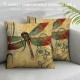 PHYHOO Throw Pillow Covers Flower Garden Pillow Covers,Higan Flower Red Floral Cushion Cases,Aesthetic Animal Vintage Brown Rustic Decorative Pillow Covers