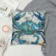 PHYHOO Sea Beach Theme Pillow Covers Kids Beach Crabs Print Cushion Cases Sea Animal Crab Throw Pillow Covers Decorative Square Pillow Cases For Living Room Reversible