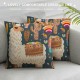 PHYHOO Pillow Covers,Cartoon Llama Throw Pillow Covers ,Happy Camping Cushion Cases,Geometric Aztec Square Pillow Cases for Living Room Bed