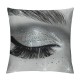 Eyelash Cushion Covers Grey Giltter Sequins Throw Pillow Covers Decor Luxurious Pillow Covers Style Decorative Square Pillow Cases for Bedroom Living Room