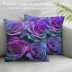 Pillow Covers Purple Floral Throw Pillow Covers Rose Cushion Covers Romantic Flower Decorative Pillow Covers for