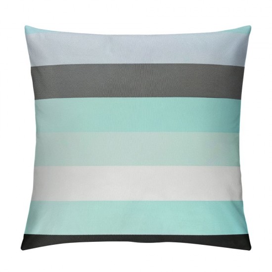 PHYHOO Adults Patchwork Striped Throw Pillow Cover Teal Black Gray Pillow Cover Modern Geometric Stripes Living Room Decorative Square Pillow Case