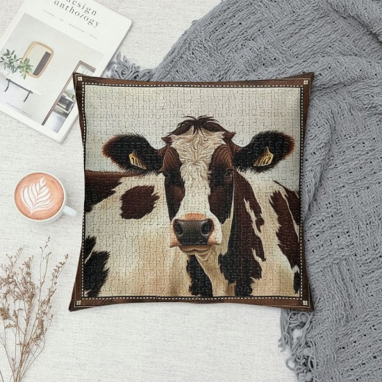 PHYHOO Farmhouse Pillow Covers Cow Print Cushion Covers, Throw Pillow Covers Farm Animals Bedroom Decor , Gifts for Women,Waterproof