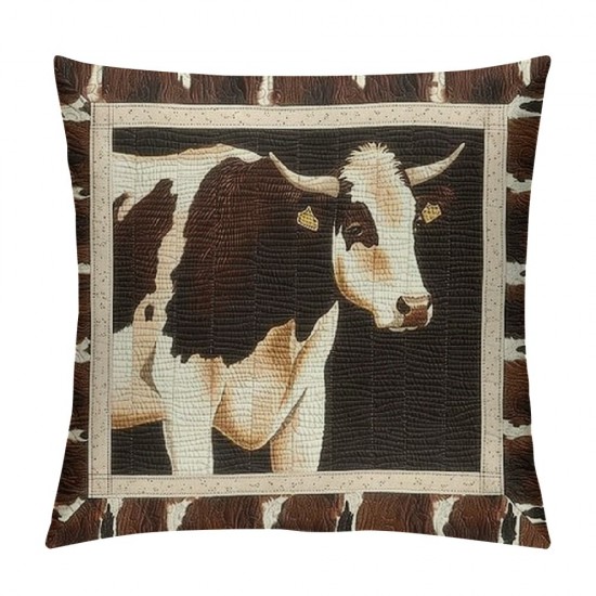 PHYHOO Farmhouse Pillow Covers Cow Print Cushion Covers, Throw Pillow Covers Farm Animals Tribe Bedroom Decor , ,Waterproof