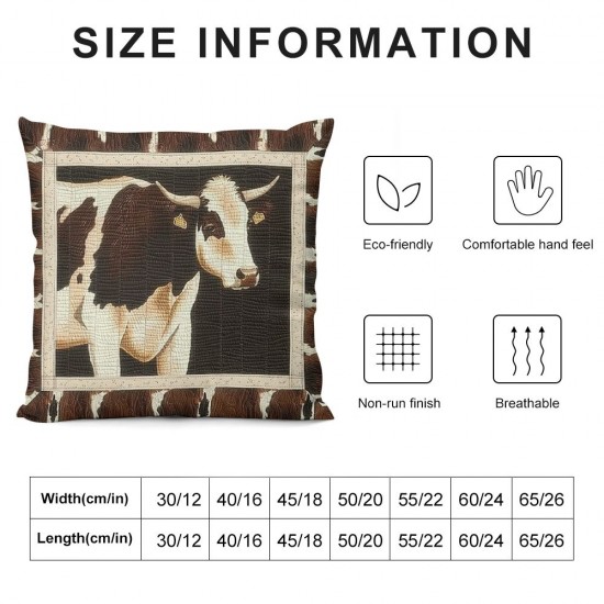 PHYHOO Farmhouse Pillow Covers Cow Print Cushion Covers, Throw Pillow Covers Farm Animals Tribe Bedroom Decor , ,Waterproof