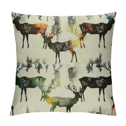 Pillow Covers for Bed Bedroom Cabin Decor Cute Elk Throw Pillow Covers Moose Cushion Covers Modern Decorative Pillow Covers with Trees