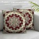 PHYHOO Retro Floral Throw Pillow Cover Exotic Pillow Cover Boho Fashion Retro Red Yellow Cushion Cover Vintage Bohemian Bedroom Decor Fashion Cushion For Women Men