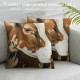 Decorative Pillow Covers Brown Hair Throw Pillow Covers, Pillow Covers Cow Spot Wild Animal Cushion Cases Farmhouse Bedroom Decor