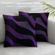 PHYHOO Striped Throw Pillow Cover, Purple Black Geometric Pillow Cover for Bed Sofa, Stripes Cushion Cover, Modern Abstract Curve Stripe Decorative Pillow Cover