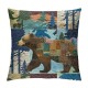 PHYHOO Animal Throw Pillow Cover , Pillow Cover for Boys Kids, Cushion Cover, Accent Pillow Case Waterproof,Blue Brown