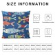 Sea Animal Throw Pillow Covers, Pillow Covers, Fish Decorative Pillow Covers, Geometric Ocean Life Cushion Cases, Cartoon Fish Decorative Pillow Covers